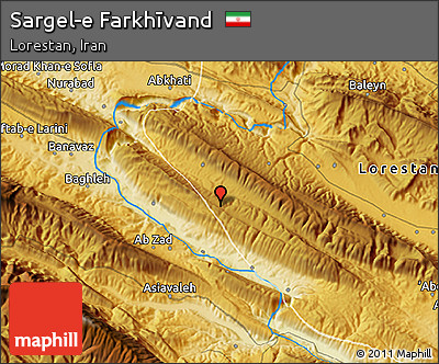 Physical 3D Map of Sargel-e Farkhīvand