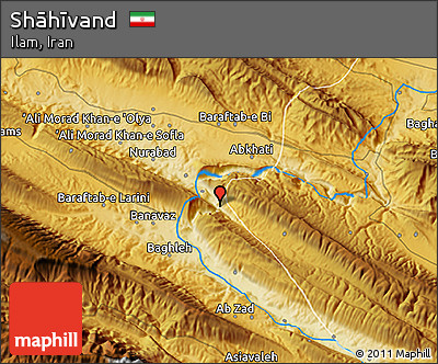 Physical 3D Map of Shāhīvand
