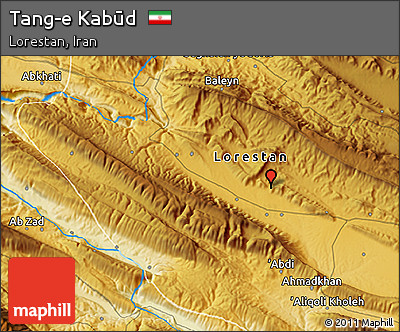 Physical 3D Map of Tang-e Kabūd