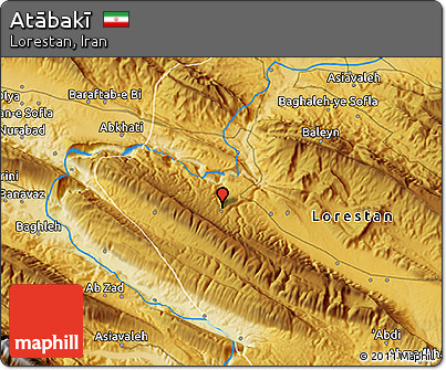 Physical 3D Map of Atābakī