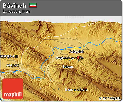 Physical 3D Map of Bāvīneh