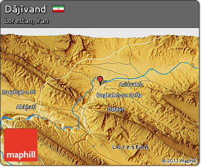 Physical 3D Map of Dājīvand