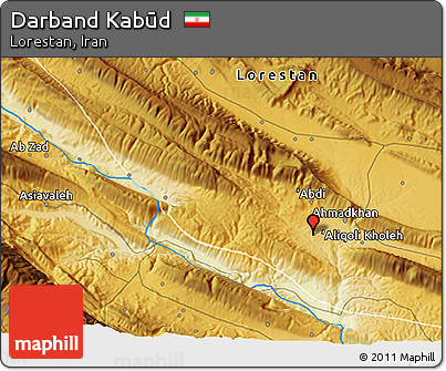 Physical 3D Map of Darband Kabūd