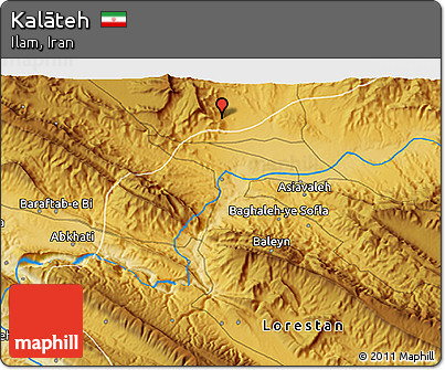 Physical 3D Map of Kalāteh
