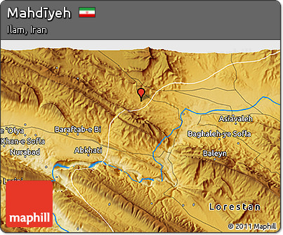 Physical 3D Map of Mahdīyeh