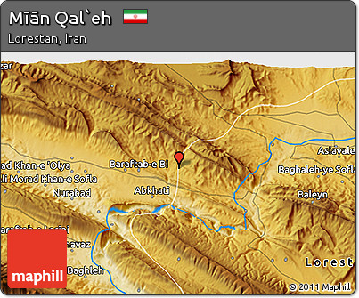 Physical 3D Map of Mīān Qal`eh