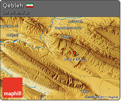 Physical 3D Map of Qebleh