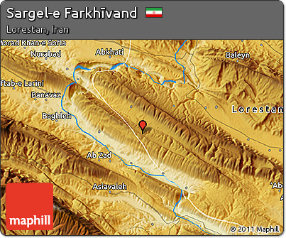 Physical 3D Map of Sargel-e Farkhīvand