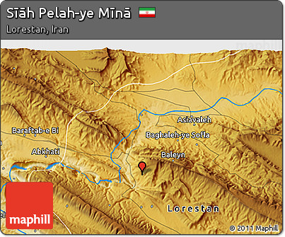 Physical 3D Map of Sīāh Pelah-ye Mīnā