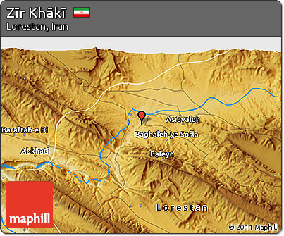 Physical 3D Map of Zīr Khākī