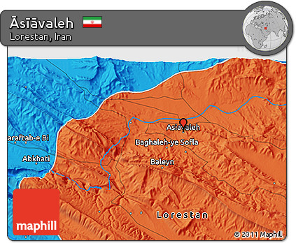 Political 3D Map of Āsīāvaleh