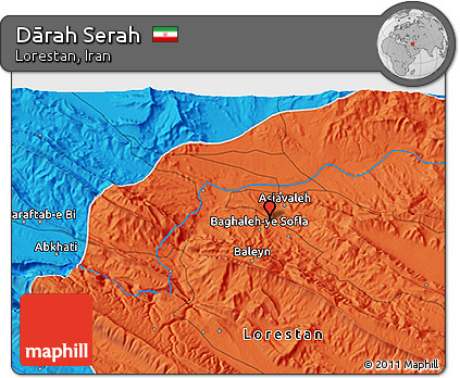 Political 3D Map of Dārah Serah