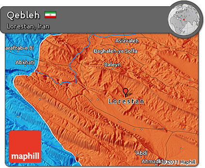 Political 3D Map of Qebleh