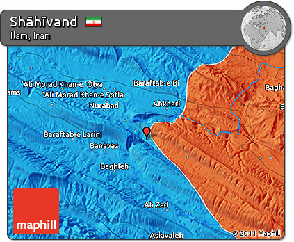 Political 3D Map of Shāhīvand