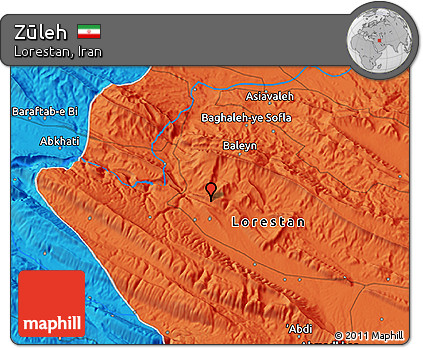 Political 3D Map of Zūleh