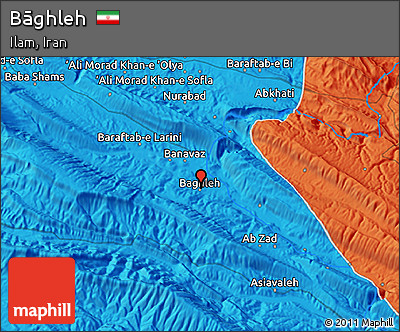 Political 3D Map of Bāghleh