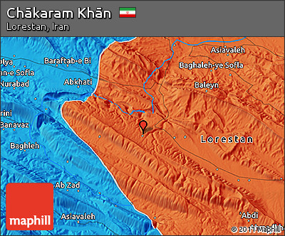 Political 3D Map of Chākaram Khān