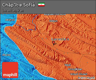 Political 3D Map of Chāp'īt-e Soflá