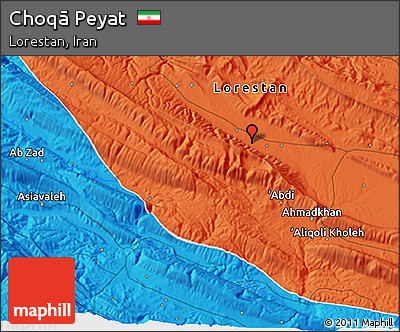 Political 3D Map of Choqā Peyat