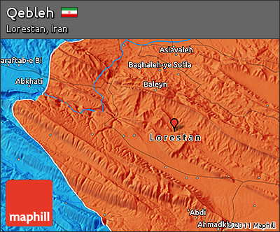 Political 3D Map of Qebleh