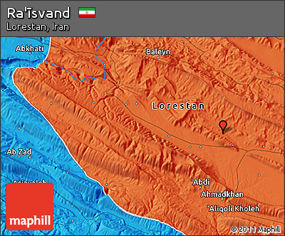Political 3D Map of Ra'īsvand