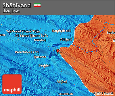 Political 3D Map of Shāhīvand