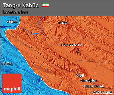 Political 3D Map of Tang-e Kabūd