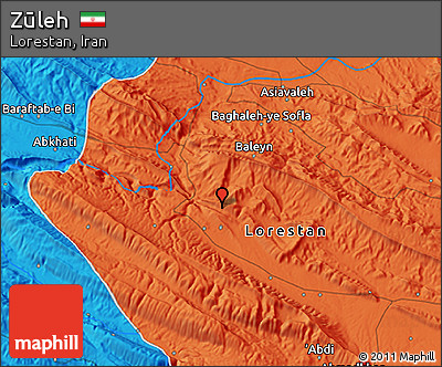 Political 3D Map of Zūleh