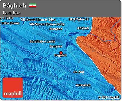 Political 3D Map of Bāghleh
