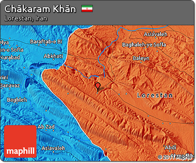 Political 3D Map of Chākaram Khān