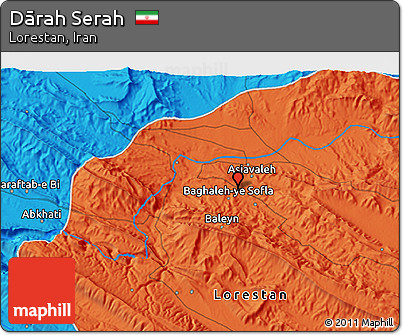 Political 3D Map of Dārah Serah