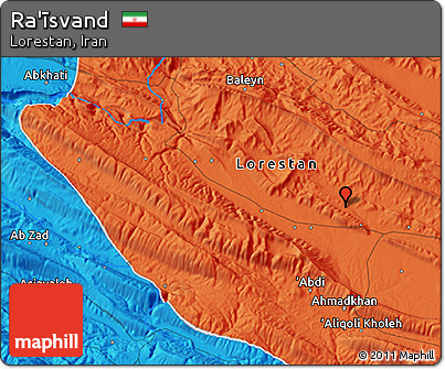 Political 3D Map of Ra'īsvand