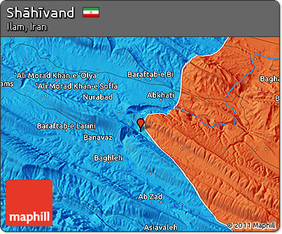 Political 3D Map of Shāhīvand