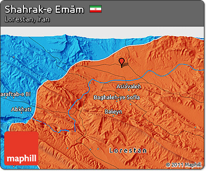 Political 3D Map of Shahrak-e Emām