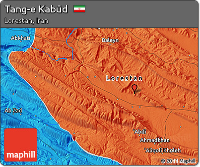Political 3D Map of Tang-e Kabūd