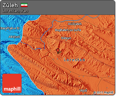Political 3D Map of Zūleh