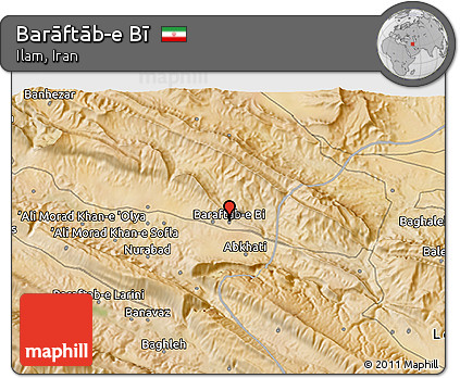 Satellite 3D Map of Barāftāb-e Bī
