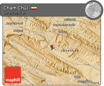 Satellite 3D Map of Cham Chūl
