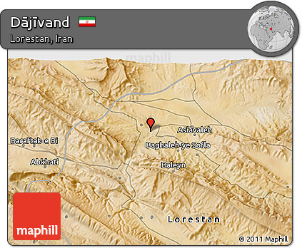 Satellite 3D Map of Dājīvand