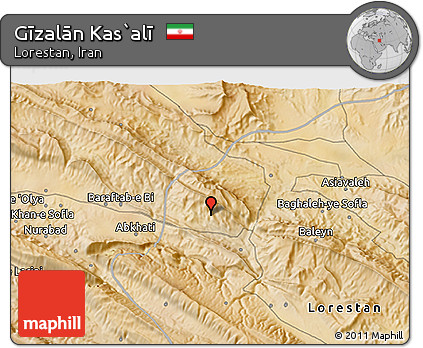 Satellite 3D Map of Gīzalān Kas`alī