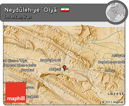 Satellite 3D Map of Neydūleh-ye `Olyā
