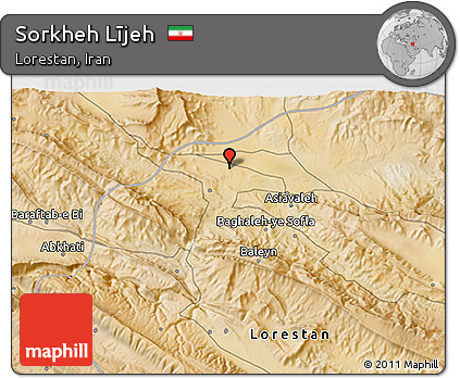 Satellite 3D Map of Sorkheh Lījeh