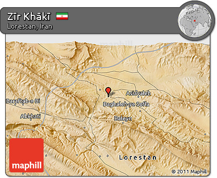 Satellite 3D Map of Zīr Khākī