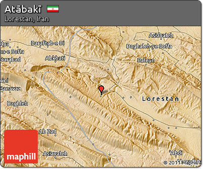 Satellite 3D Map of Atābakī