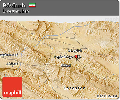 Satellite 3D Map of Bāvīneh
