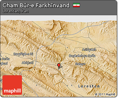 Satellite 3D Map of Cham Būr-e Farkhīnvand