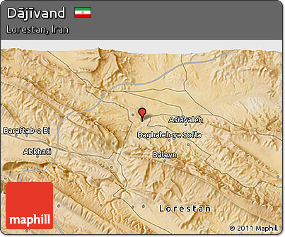 Satellite 3D Map of Dājīvand