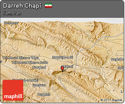 Satellite 3D Map of Darreh Chapī
