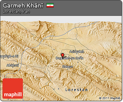 Satellite 3D Map of Garmeh Khānī