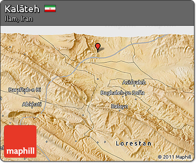 Satellite 3D Map of Kalāteh